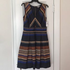 Celebration Navy striped fit and flare dress